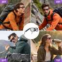 AI Smart Glasses Color-Change Lens,Translation Glasses with 164 Languages, Music Playback, Hands-Free Calls, UV Protection for Men and Women-Black