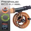 M MAXIMUMCATCH Maxcatch ECO Large Arbor Fly Fishing Reel (3/4wt 5/6wt 7/8wt) and Pre-Loaded Fly Reel with Line Combo, 7/8 weight