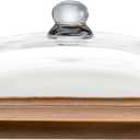 Glass Butter Dish with Lid, Clear Domed Cheese Dish with Handle, Large Butter Keeper Saver with Cover for Table, Kitchen Countertop, Refrigerator