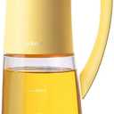 Ankou Olive Oil Dispenser Bottle-20oz 580ml Auto Flip Lid Glass Oil Bottle, Vinegar Condiment Storage Container with Scale, High Borosilicate Glass, Non-Drip Spout, Leakproof, for Kitchen Cooking