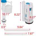 T Tulead Toilet Repair Kit Flush Valve Replacement Parts Flush Valve 8.27" Height(Including Washer), Fill Valve Thread 23mm/0.9", Drain Outlet Dia: 64mm/2.52"