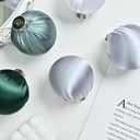 Christmas Ball Ornaments, 15 Pcs Ornaments with Velvet, Multicolor Xmas Decorations for Christmas Tree Holiday Decor (Green & Deciduous)