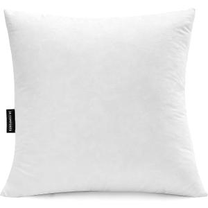 JA COMFORTS 28x28 Premium Goose Down Feather Throw Pillow Inserts(Set of 1)-5% Down Filling,High Filling Weight,250 TC Cotton Cover, Square, White