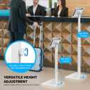 AboveTEK Security iPad Kiosk Floor Stand, Anti-Theft POS Tablet Stands for Retail Business, Height Adjustable Tablet Floor Stand, 360 Swivel Universal Locking Holder Fits 9.7"-13" iPads/iPad Pro/Air