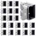 Tellegloww 20 Pack 1-Gang Adjustable Square Plastic Electrical Outlet Box, Etl Listed, 21 Cubic Inch PVC Single Gang Junction Box for Home Improvement, Construction, Flexible Installation, Gray