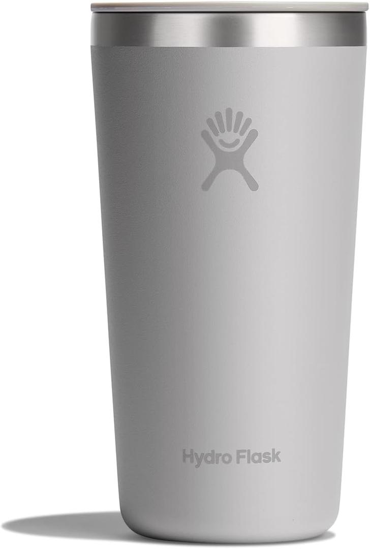 Hydro Flask All Around Tumbler Press-in Lid, Insulated Travel Mug, Stainless Steel Coffee Cup 20 Oz Tonal Birch Gray