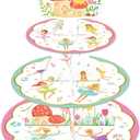3 Tier Fairy Cupcake Stand, Dessert Tray Stand Cake Tower, Pixie Themed Birthday Anniversary Party Decoration Supplies