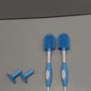 Dr. Brown's Soft Touch No Scratch Baby Bottle Cleaning Brush, Nipple Cleaner and Suction Cup Base for Easy Storage, BPA-Free, Blue, 2-Pack