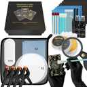 Card Care Clean Kit,17-in-1 Card Cleaning and Polishing Restoration Kit, Trading Card Cleaning Box with Cleaning Spray and Balck Nitrile Gloves, Suitable for Surface Card Care&Flatten Edges