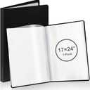 A2 Heavy Duty Binder with Plastic Sleeves 17 x 24 Inch Portfolio Folder with 30 Clear Sheet Protectors Art Portfolio Folder for Artwork Poster Protector for Paper Album Storage Display (Black)