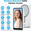 Vlog Selfie Monitor Screen, Back Camera Monitor Screen for iPhone, Wireless Magnetic Phone screen mirroring with Bluetooth Remote Speaker for YouTube Live Stream TikTok, Compatible with iPhone Android