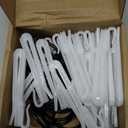 GASRONS 1.25 Inch Curtain Rings with Hooks, 24 Pack Black Metal Drapery Rings with Pins Fits Up to 1 Inch Curtain Rods