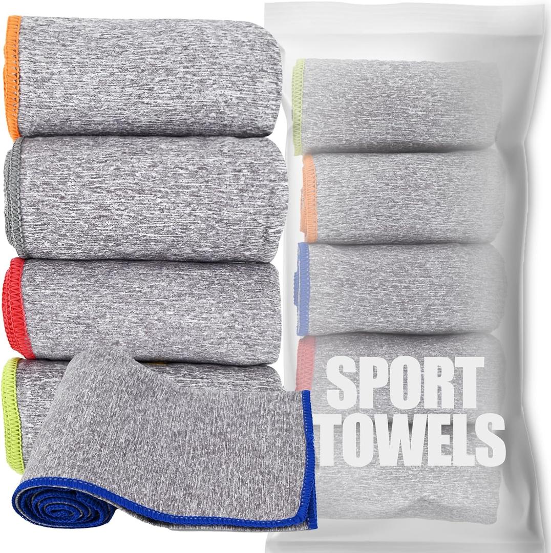 Microfiber Quick Dry Gym Towel, Silver ION Odor-Free Absorbent Fiber, Fast Drying, Men & Women Workout Gear for Body Sweat, Working Out, Towels (Grey, 5Pack - 16 * 27Inch)