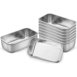 LIANYU Mini Loaf Pan for Baking Bread, 7 Pack 6.3 x 3.5 Inch Stainless Steel Small Bread Loaf Pan for Homemade Meatloaf, Tin Loaf Baking Pan Perfect for Banana Sourdough Sandwich, Dishwasher Safe