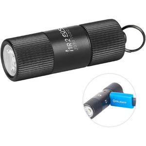 OLIGHT i1R 2 EOS 150 Lumens Tiny Rechargeable Keychain Flashlight EDC Mini LED Keyring Light with Built-in Battery for Camping Hiking Dog Walking etc (Black)