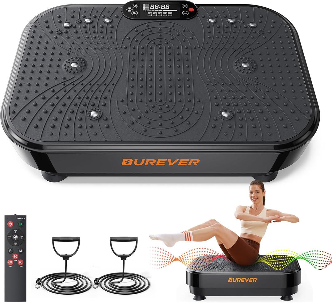 Vibration Plate Exercise Machine, Full Body 150W Vibration Plate for Lymphatic Drainage, 99 Adjustable Speeds, Power Vibrating Fitness Platform for Weight Loss & Fitness, Women Men