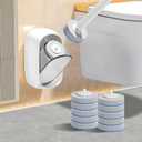 LFBEAR Disposable Toilet Brush Wand, Wall Mounted Toilet Cleaner Kit with Holder, 12 Refills Replacement Heads for Bathroom Cleaning