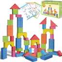 48-Pack Cardboard Building Blocks for Kids: 26/36/48 Jumbo Gifts Heavy Duty Develop Creative Thinking Spatial Reasoning Easy to Assemble, Large