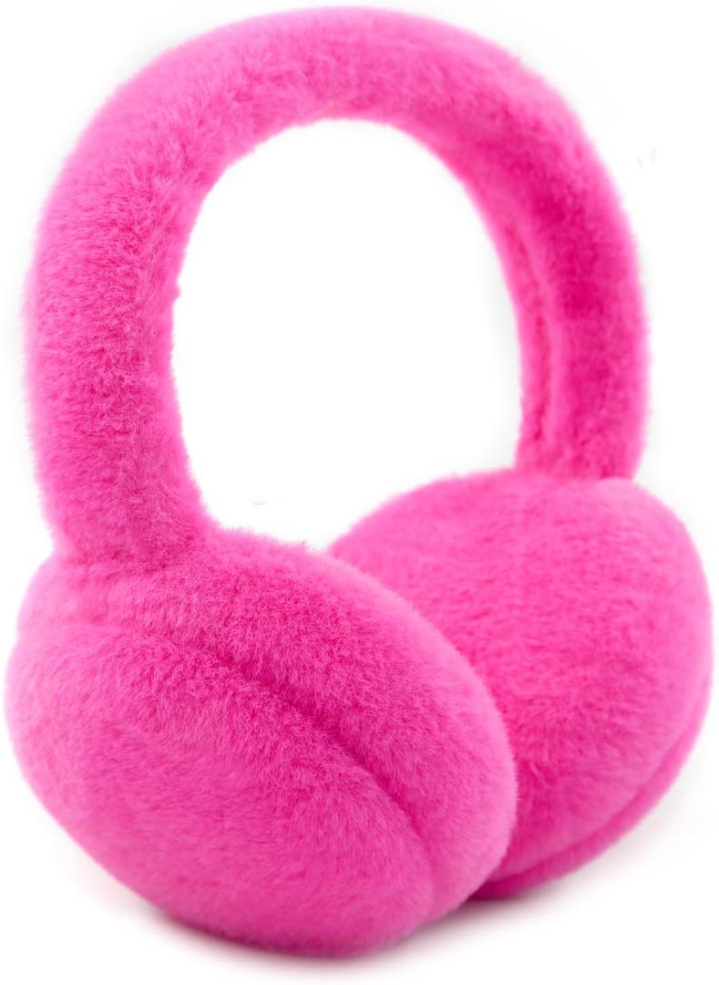 Women Ear Muffs Winter Girls White Earmuffs Fuzzy Kids Black Ear Muff Cute Fluffy Ear Warmers Foldable Ear Covers Boy (Pink)