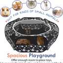 Pawaboo Small Animals Playpen, Waterproof Small Pet Cage Tent with Zippered Cover, Portable Outdoor Yard Fence with 3 Metal Rod for Chick/Kitten/Puppy/Guinea Pig/Rabbits/Hamster/Chinchillas, Magnolia
