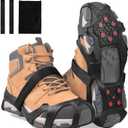 Ice Cleats Tungsten Crampons, Anti Slip Shoes Grippers with Reflective Heel, Ice Snow Cleats for Shoes and Boots Men Women Slip-on Overshoes Stretch Footwear (X-Large(10-13 men/11.5-14 women))