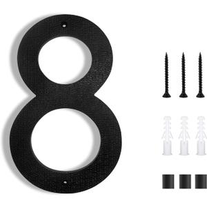 2 x 8 Inch House Numbers for Outside Modern | Large Floating Black House Numbers | Address Numbers/Door Garage Gate |911 Visibility Signage (8)