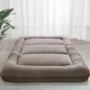 MAXYOYO 6" Extra Thick Japanese Floor Mattress Futon Mattress, Foldable Tatami Pad for Adults, Roll Up Floor Bed for Guest Room Bedroom RV, Dark Grey, Queen
