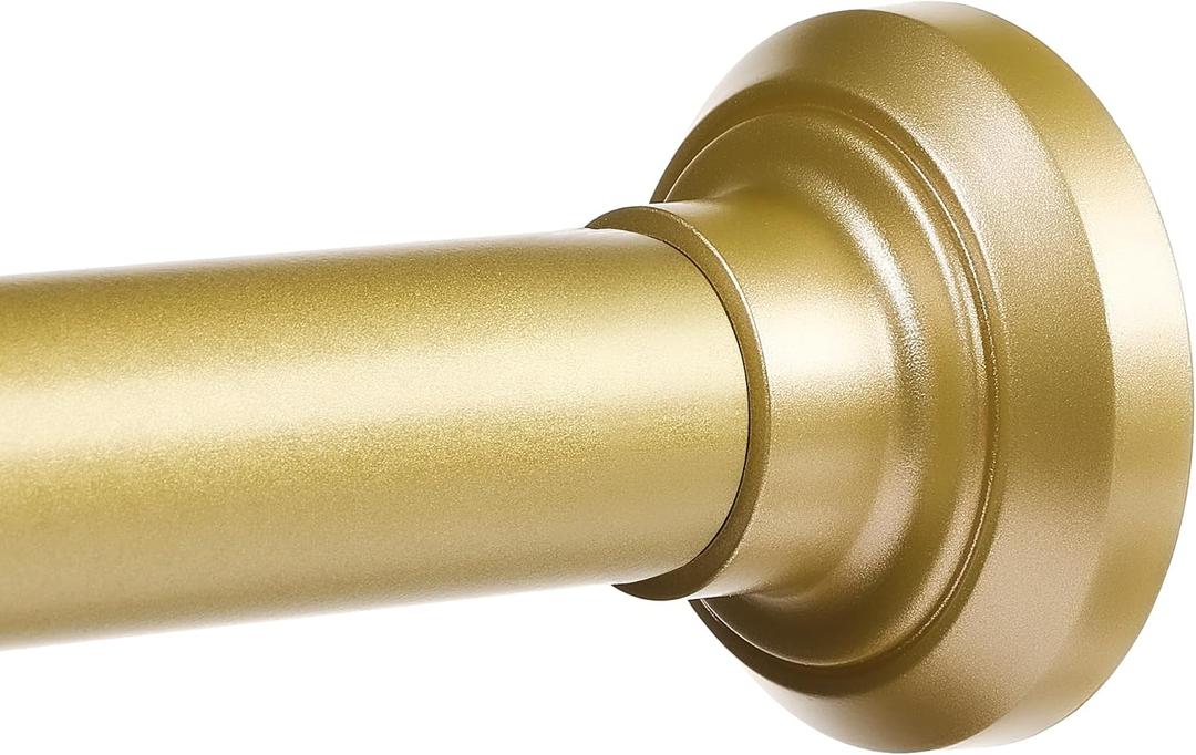 ENJOYBASICS Shower Curtain Rod 30 to 64 Inches, Stainless Steel Adjustable Spring Tension Rods No Drill for Bathroom, Closet, Window, Room Divider, Never Rust, Non Slip, Gold