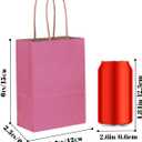 qiqee 100Pcs Mini Size Paper Gift Bags with Handles - 4.5"2.5"6" Kraft Small Party Bags - 16 Solid Colors