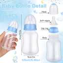 TrelaCo Bottle Chug Baby Shower Game 20 Pcs Baby Bottles Shower Favor with 1 Elephant Theme Sign for Gender Reveal Party Supplies Gifts(Blue)