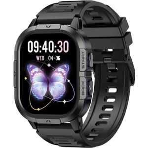 Smart Watch for Men Fitness Tracker: Waterproof Military Digital Mens Watches Running Make Answer Call Smartwatch Android Phone Sleep SpO2 Heart Rate Monitor Step Pedometer