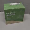 Stainless Steel Litter Scoop, Kitty Litter Scooper, Metal Cat Litter Scoop, Kitten Pooper Lifter, Cat Scooper, Kitty Metal Scooper with Holder for Cat Litter Box Round Holes Easy Cleaning