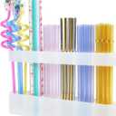 2 x Straw Holder for Cabinet Door, Silicone Straw Organizer for Cabinet Door, Kitchen Cabinet Organizer Reusable Straws Dispenser for Home Kitchen Accessories (Transparent)