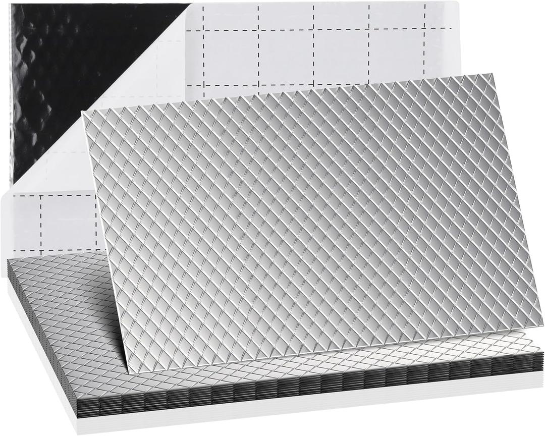 Sound Deading Material for Cars,80mil 10 sqft Butyl Rubber Sound Deadening Mat,3-Layer Automotive Sound Deadener Noise Insulation and Dampening Material,9PCS