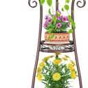 LASZOLA 3 Tier Bronze Metal Plant Stand for Multiple Large Planters Indoor Outdoor Organizer, Heavy Duty Tall Flower Stand for Corner Patio Bathroom Office, Modern Sturdy Vertical Iron Rack, Cat Proof