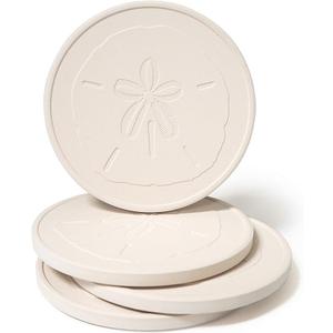 CoasterStone Absorbent Sand Dollar Drink Coasters 4.25" Width 2Pcs CoasterStone Absorbent Sand Dollar Drink Coasters 4.25" Width 2Pcs