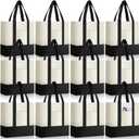 Sanwuta 12 Pcs Canvas Tote Bags Bulk with Outer Pocket Small Sublimation Blank Canvas Tote Reusable Grocery Bag for Women, DIY Craft (Black)