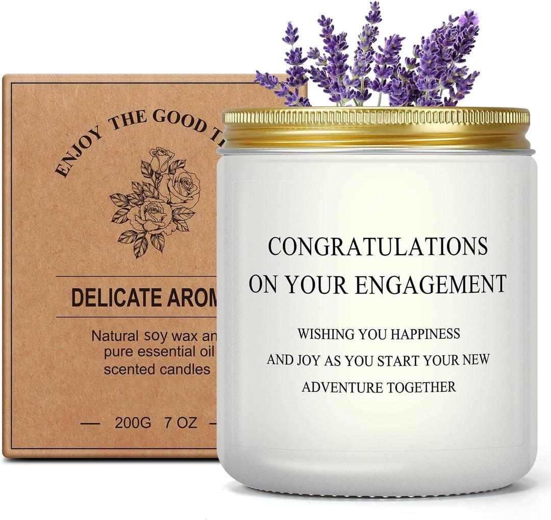 Engagement Gifts for Women Sweet Wedding Themed Candle, Bridal Shower, Bachelorette Party Gifts for Bride to Be, Fiancee, Best Friend, Newly Engaged Couples Gift - Congratulations on Your Engagement