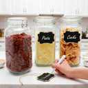 Flrolove 78oz Glass Storage Jars with Airtight Lids Set of 3, Pantry Storage Containers with Lids, Square Large Airtight Glass Jars, Perfect for Kitchen Canning Cereal, Pasta, Flour, Coffee Beans