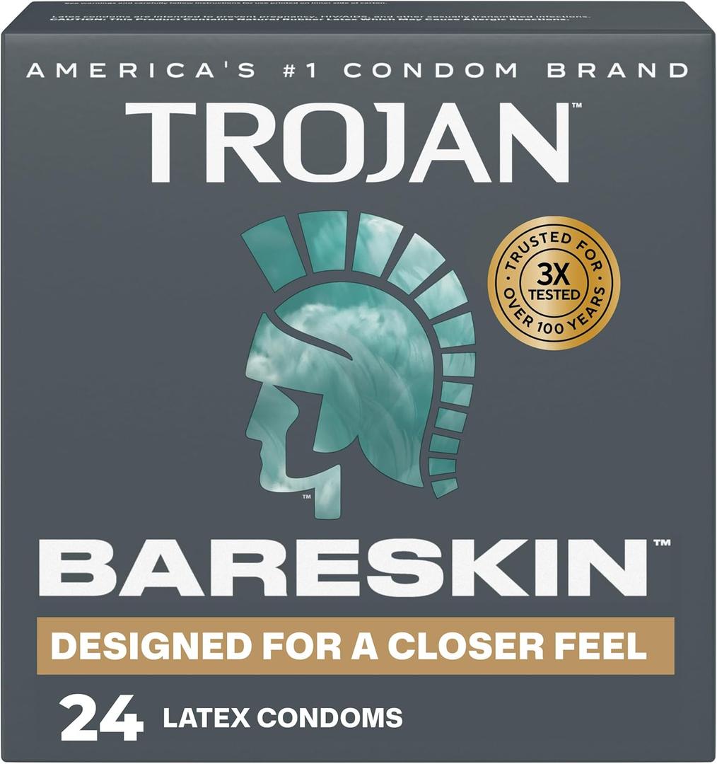 Trojan Bareskin Thin Premium Lubricated Condoms - 24 Count