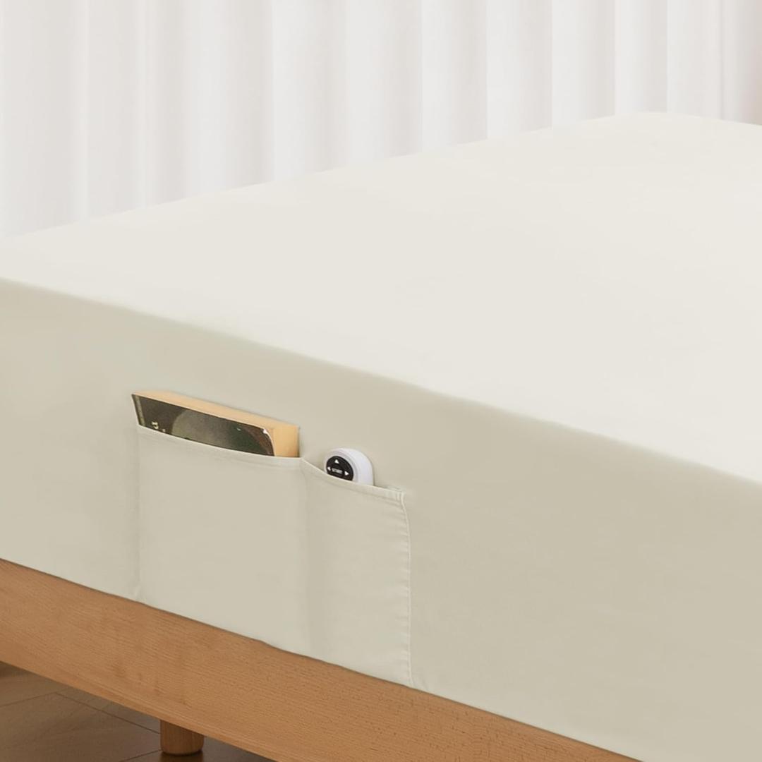 Twin Fitted Sheet Only - Premium 1800 Super Soft & Cozy Microfiber, Wrinkle, Fade, Shrinkage Resistant Deep Pocket Twin Size Fitted Bottom Sheet, Beige