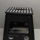 Delxo Folding Step Stool, 17,5 inch Non-Slip Foldable Stools Up to 300 LBS, Step Stool with Handle, Lightweight for Kitchen, Bathroom, Bedroom, Garden, Black, 1 Pc