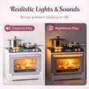 Doll Kitchen Playset for Kids, My Modern Mini Kitchen House Furniture Pretend Play Toy Accessories Set with Realistic Lights & Sounds for Toddlers, Girls (4-in-1)
