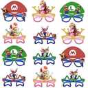 Nyhpar Superhero Paper Party Glasses Birthday Decorations, Game Brothers Party Favors Photo Prop for Boys Girls Birthday Gift (12PCS)