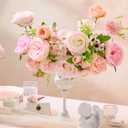 Serwalin Artificial Flowers Pink Flowers Fake Silk Flowers Wedding Cake Flowers for Wedding Bouquets Table Centerpieces Spring Decor Party Baby Shower Decoration