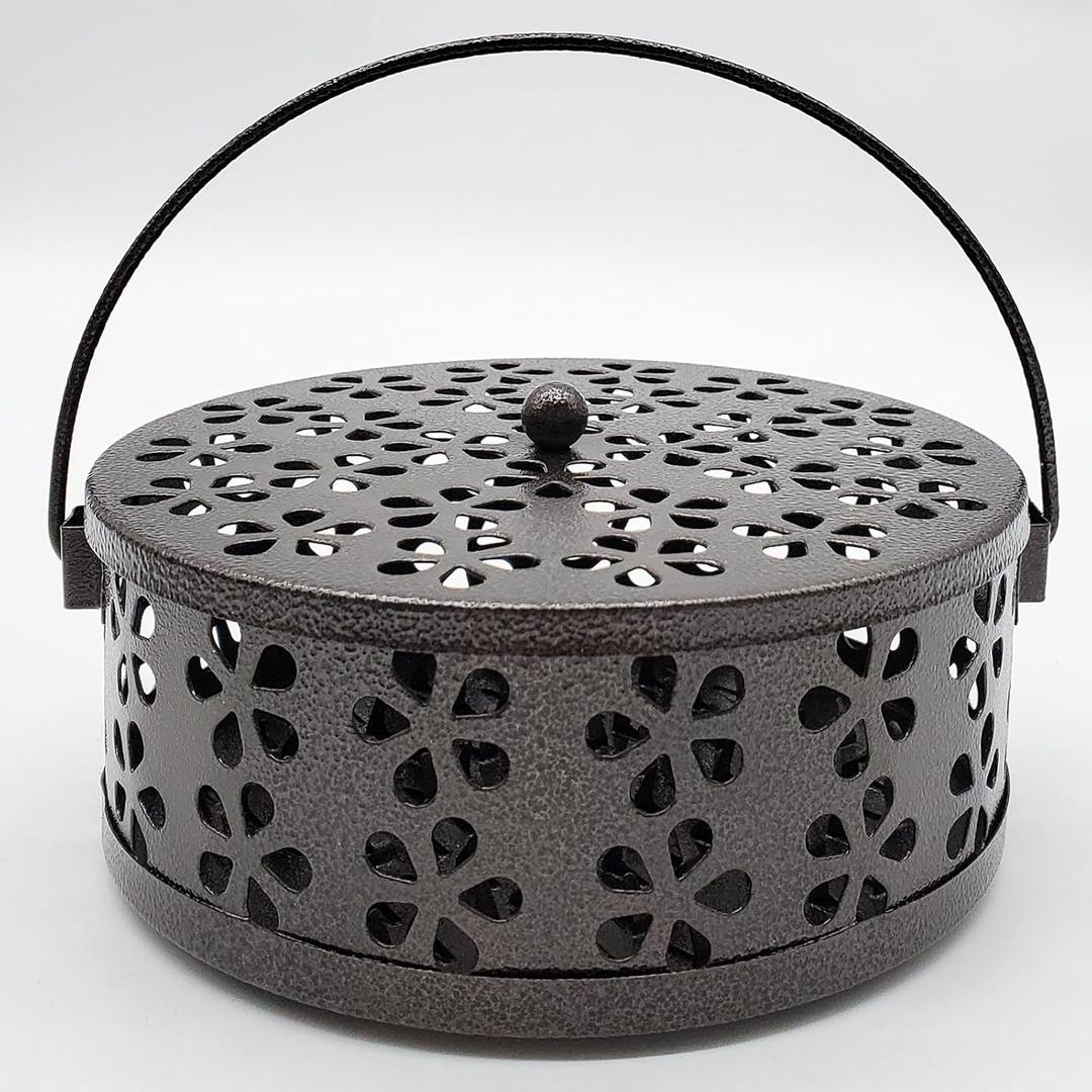 Mosquito Coil Holder, Portable Mosquito Coil Burner, Suitable for Indoor and Outdoor Camping (Bronze)