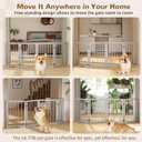 Free Standing Dog Gate Indoor, Foldable Dog Gate for Doorways Stairs, 4-Panel, 24"Tall