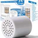 25 Stage Shower Filter Replacement Cartridge, 2 Pack Universal Cartridges for Hard Water Removes Chlorine, Heavy Metals, Iron & Sediments, Fit Any Similar Design Shower Water Filter