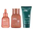 ITK Skincare Glowy Skin 3-Step Routine - Hyaluronic Acid + Niacinamide Serum, Squalane Milky Toner, Deep Moisture Ceramide Face Cream Moisturizer - Makeup Prep Skincare for Glowing Hydrated Skin