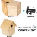 Chalet Style Large Bird House for Outdoor with Metal Tube, Thicken Wooden Hanging Birdhouse with Clear View Panel Clear View Panel Predator Guard Nesting Box for Swallow Wren Chickadee